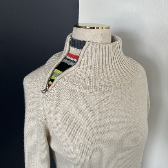 Smartwool Color Stripe Winter Ski Funnel Neck Sweater Pullover - Picture 8 of 13